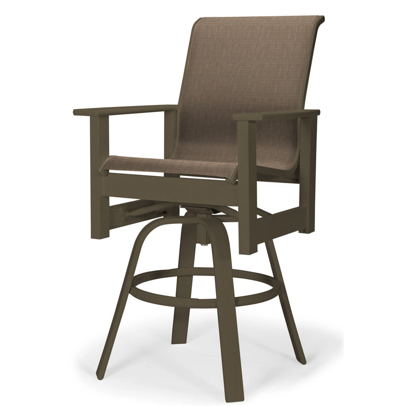 Fauteuil pivotant à hauteur de barre Leeward MGP, Beacon taupe Sunbrella®, Bois de plage texturé