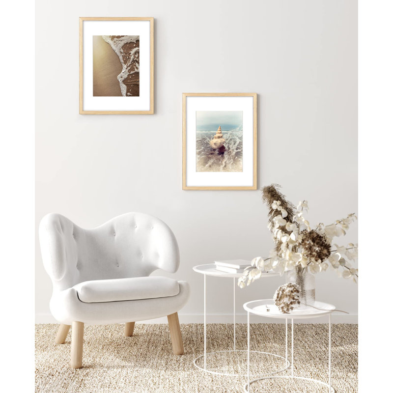 Picture Frame With Mat, Natural Wood Picture Frames Set Of 4 Packs, Wood Frame High Definition Glass Frame, MDF Wood Frame Tabletop And Wall Mounting Horizontal Or Vertical Display