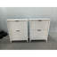 Armoire à chaussures autoportante moderne de 31,5 pouces de style Mid-Century, de couleur blanche rétro, deux tiroirs rabattables avec cloison centrale réglable, convenant au vestibule et un dispositif de basculement d'armoire à pieds en bois massif