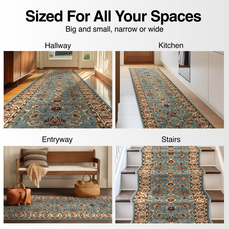 Tapis d'escalier Almore Sarouk, Tapis de couloir 2 pi 3 po x 30 pi