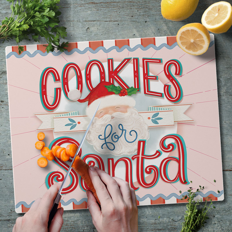 Planche à découper 12 po x 15 po Cookies for Santa