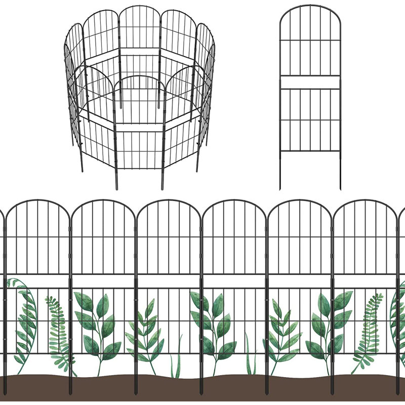 37.5'' H x 13'' W Black Metal Fencing