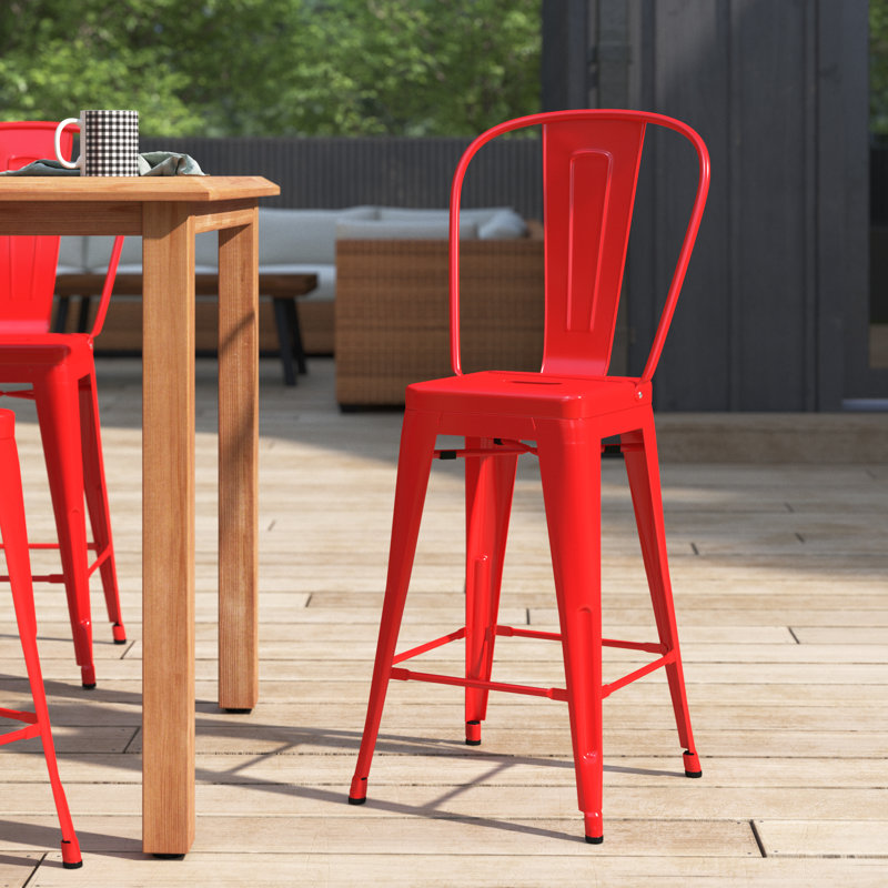 Tabouret de bar Wyatt, Rouge