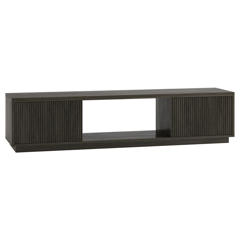 Dorian Rectangular Fluted TV Stand for TV's up to 78" in Alder Brown, 16" H x 15.75" L x 69.63" W, Alder Brown