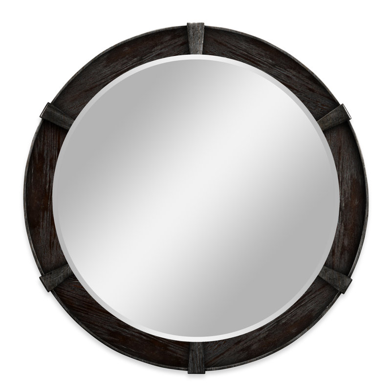 Casually Country Flat Beveled Wall Mirror, Dark Ale