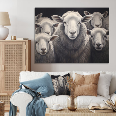 Famille de moutons monochrome II - impression
