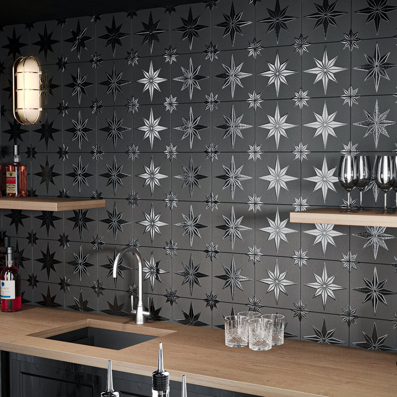 Stella Lustre 10" x 10" Porcelain Patterned Wall Tile