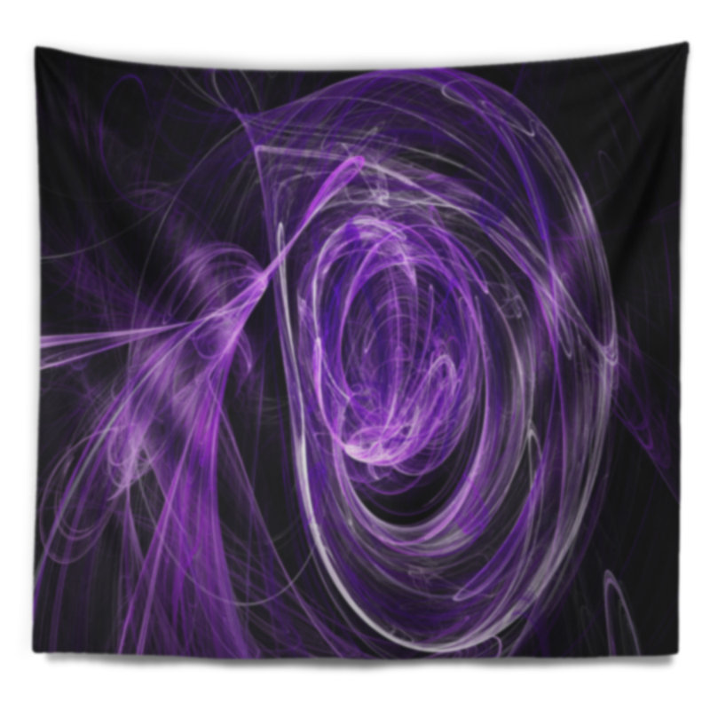 Tapisserie peluche boule violette Abstract, H 78 po x l 92 po