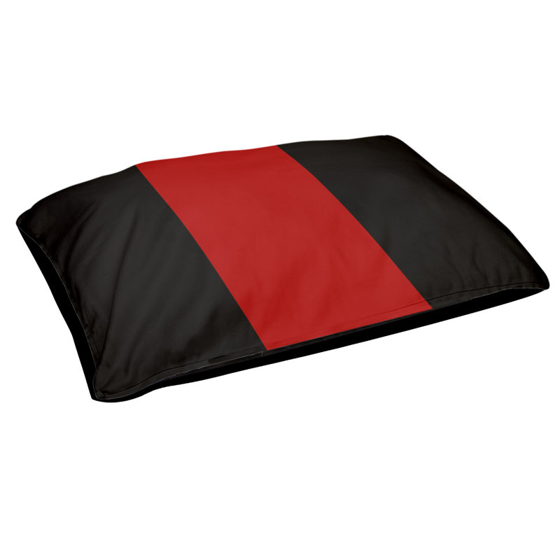 Coussin de lit pour chien Cincinnati, Moyen (H 6,5 po x l 40 po x P 30 po), Noir / rouge foncé