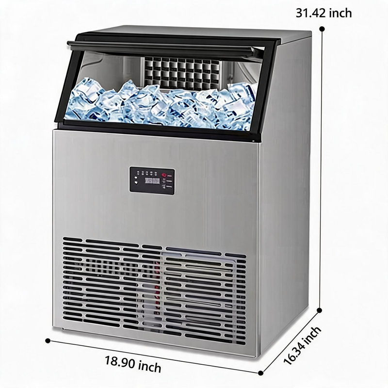 Machine à glaçons commerciale, 150 lb / 24 heures, avec bac de rangement de 40 lb