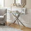 Table console élégante en verre durable et moderne avec plateau en verre trempé transparent résistant aux égratignures pour le couloir du salon