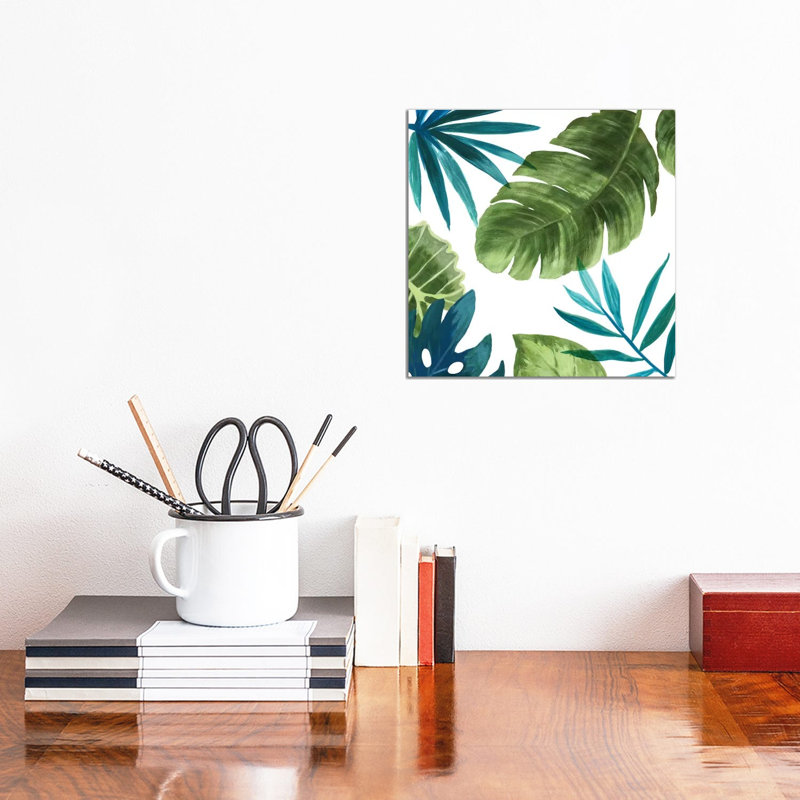 Tropical Leaves II by Asia Jensen - Wrapped Canvas Painting, 30.48 cm H x 30.48 cm W