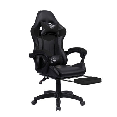 17 Stories Tabinda Adjustable Faux Leather Swiveling PC & Racing Game Chair in Black
