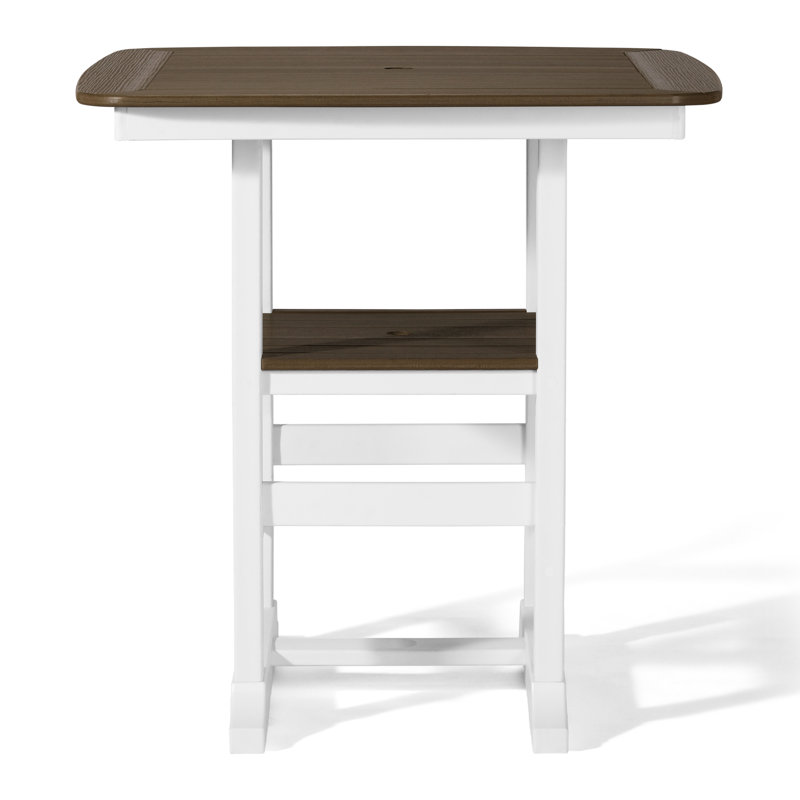Table de comptoir carrée 37 po Featherstone, blanc, H 36,75 po x l 36,75 po x P 36,75 po, Gris / Blanc