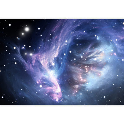 Grand papier peint auto-adhésif Blue Space Nebula