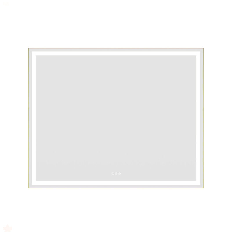 Miroir de salle de bain 60 po x 48 po à DEL avec façade et rétroéclairage, miroir de meuble-lavabo mural avec cadre en aluminium, antibuée, mémoire, 3 couleurs, gradation continue