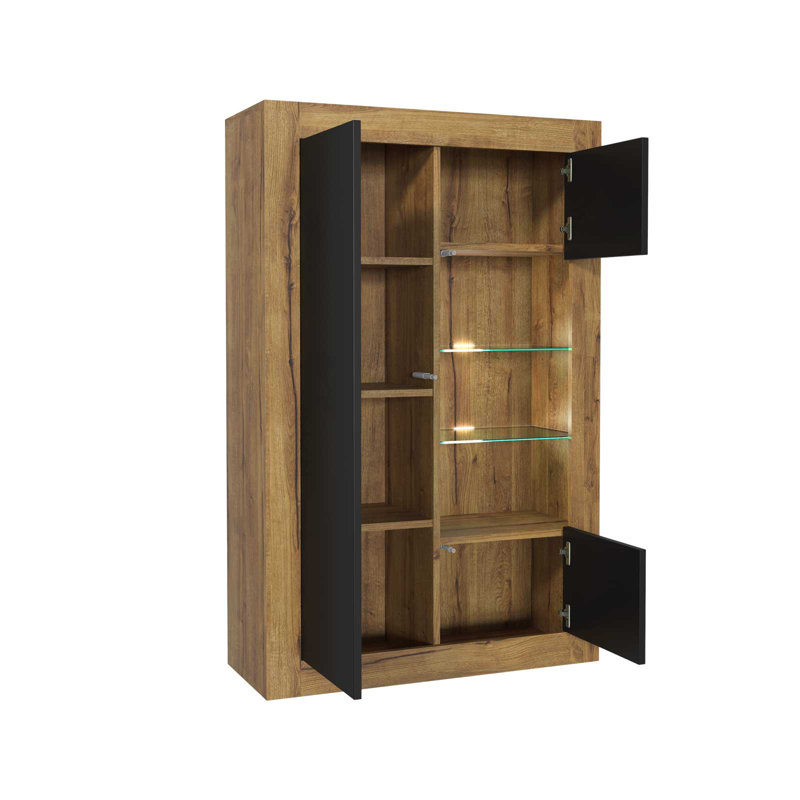 Arnella 90.2cm Sideboard, Oak/Black Matt