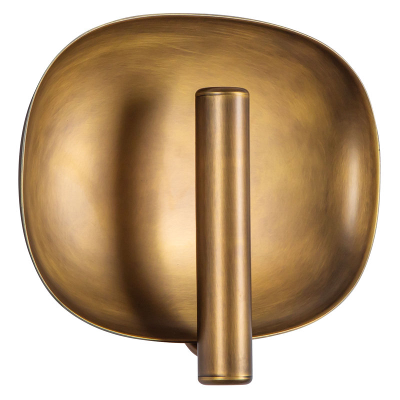 Lustre 9-in White dimmable LED Wall Sconce, Antique Brass