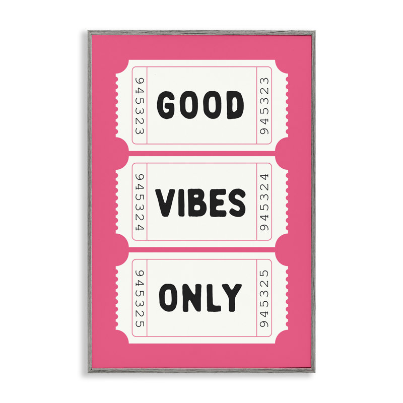 Giclée encadrée rose Good Vibes Only, Estampe numérique Farmhouse, H 24 po x l 16 po