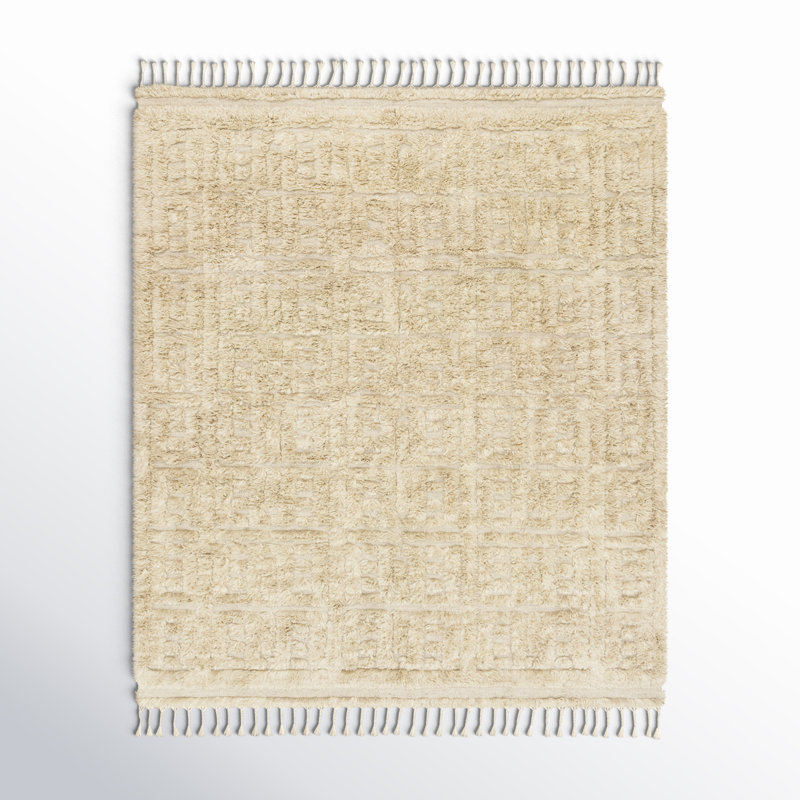 HYGGE Geometric Area Rug in Beige, Rectangle 7'9" x 9'9"