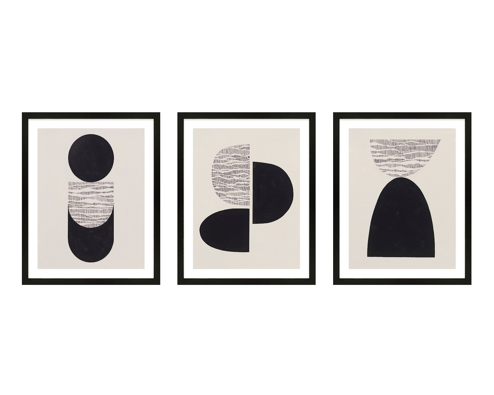 Brazos "Peripheries" 3-Piece Print Set, Black Framed, 30" W x 38" H