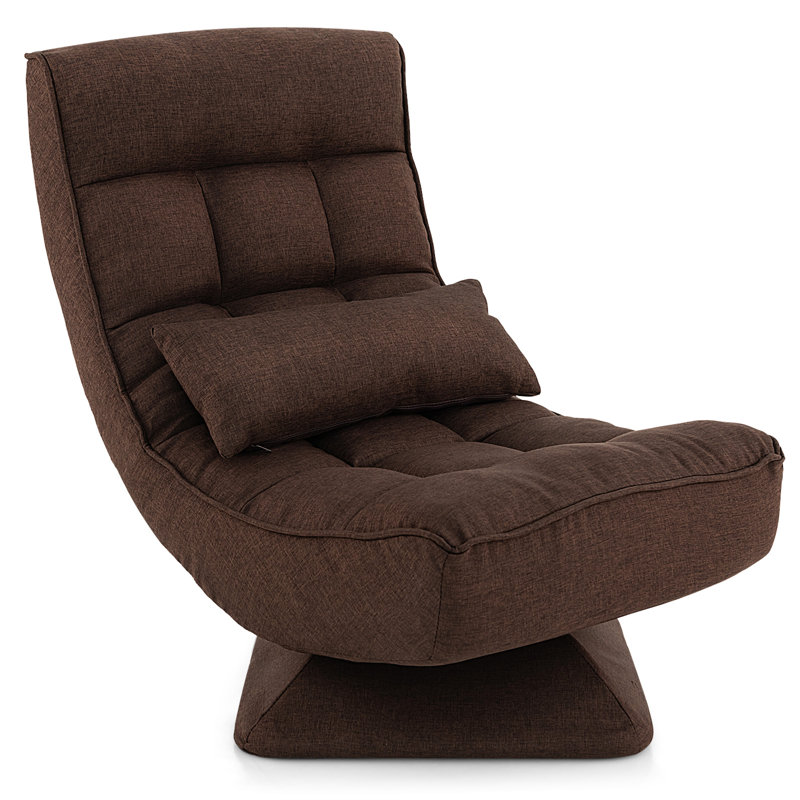 Ebern Designs Reclining Ergonomic Swiveling Floor Game Chair, Brown