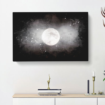 Full Moon at Dusk - Wrapped Canvas