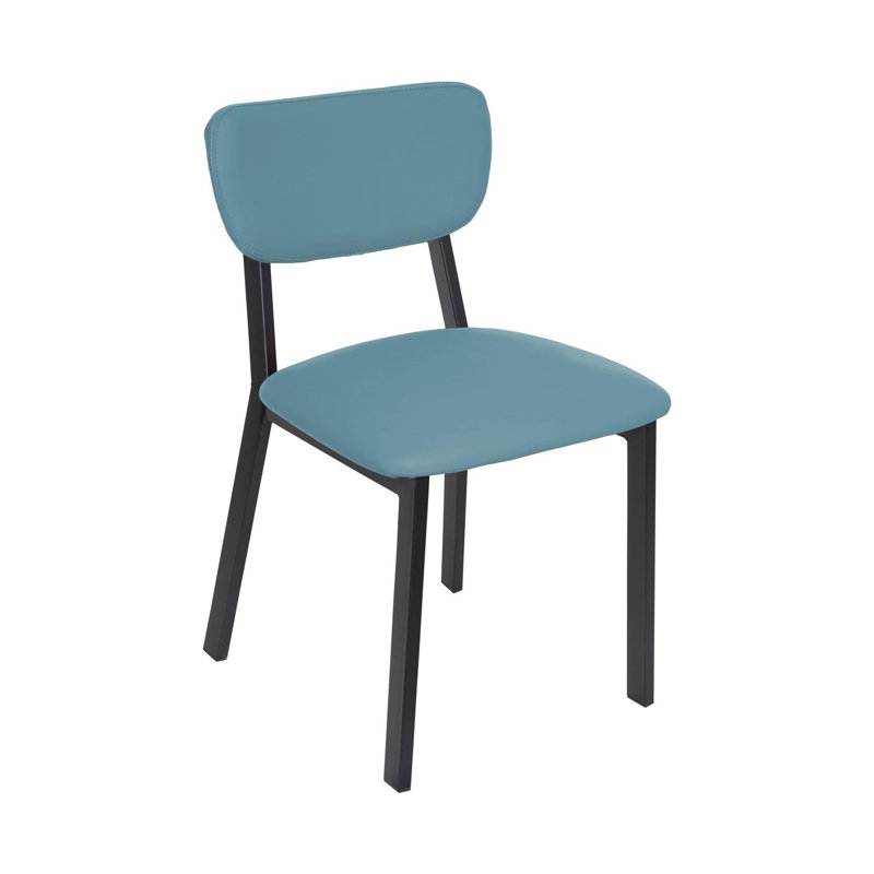 Chaise d'appoint Hamilton, assise et dossier en vinyle Tandoori de qualité 3 - structure en acier , Bleu clair, Noir, 1
