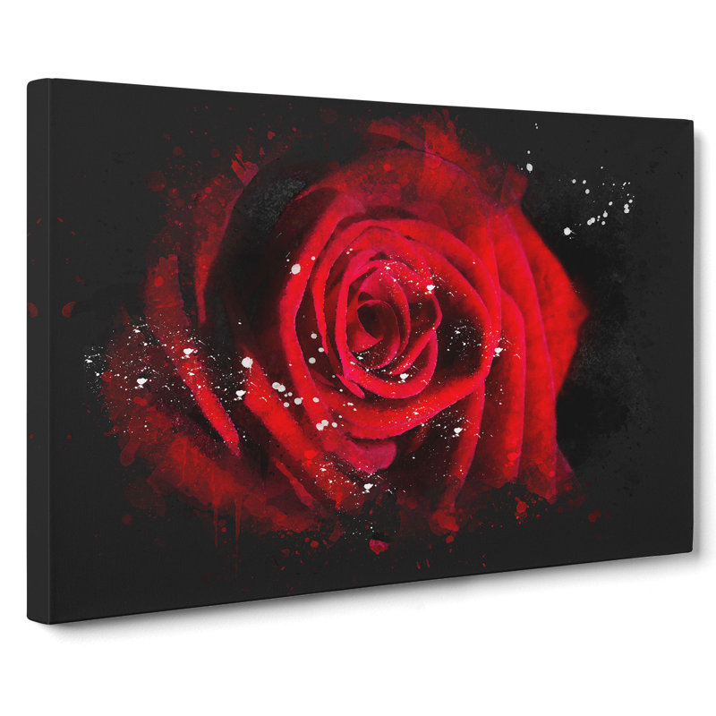 Red Rose Flower Vol.6 - Wrapped Canvas, 40cm H x 60cm W x 3cm D