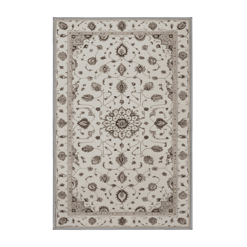 Machine Washable Tabriz Gray Area Rug, Runner 2' x 5'