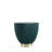 Anderson Modern Vegan Leather Upholstered Stainless Steel Pedestal End Table with Sintered Stone Top in Green-811289400