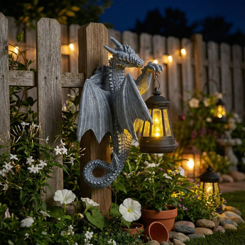 Hanging dragon lantern powered by solar