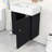 Modern Floating Bathroom Vanity with Wave-Patterned Door, Ceramic Sink and Storage Shelves-417896940