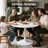 Round Dining Table with Metal Base