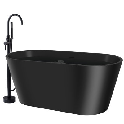 Baignoire de trempage autoportante en verre 60 po x 30 po avec robinet
