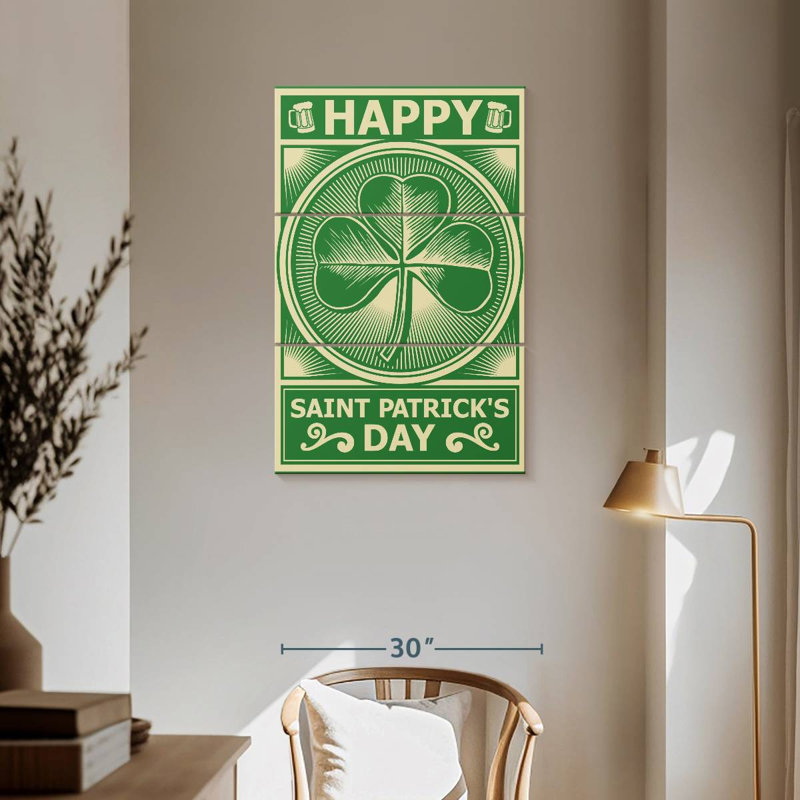 «Lelend Happy St. Patrick's Day» rétro, H 57 po x l 36 po