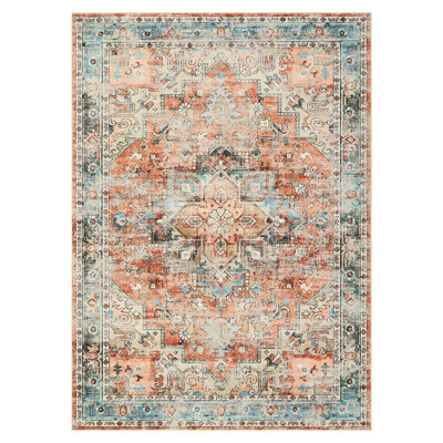 Rectangle Abstract Washable Area Rug