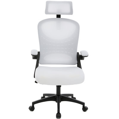 400 LBS Ergonomic Mesh Office Chair, 2D Adjustable Headrest & Wide Lumbar Support Desk Chair with Flip‑Up Armrests