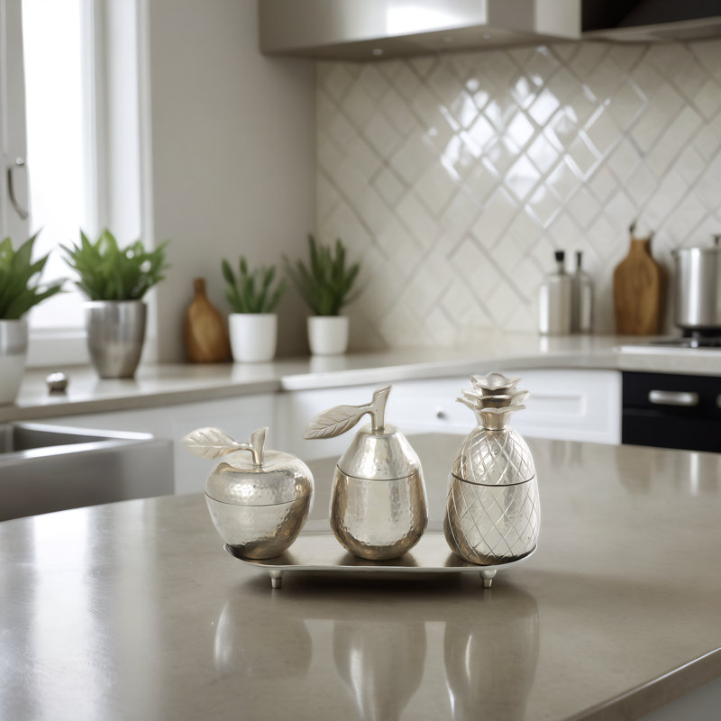 Bol décoratif en métal Yvonnette, Argent