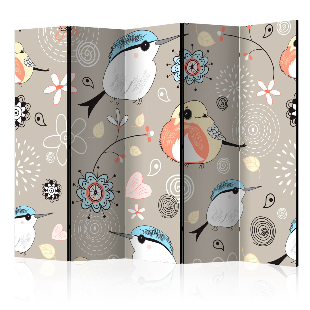 Room Divider - Natural Pattern With Birds II [Room Dividers]