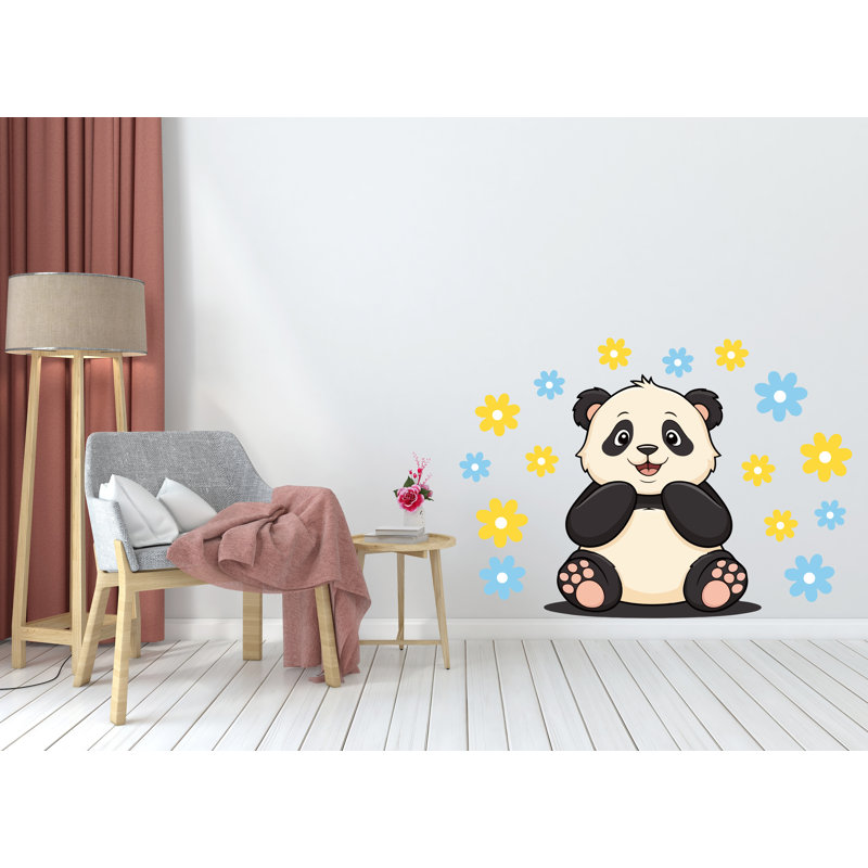Adhésif mural panda, art mural tête de panda, décoration murale chambre de panda, autocollant mural chambre de panda, animaux de compagnie, panda 571DLU