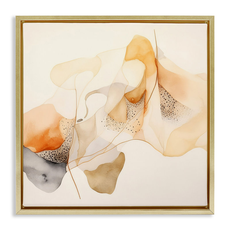 Art mural sur toile Flush Blush par Irena Orlov, Cadre flottant métallique doré, H 25 po x l 25 po x P 1,7 po