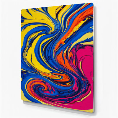 Abstract Fluid Art 38 Blue Metal Wall Art