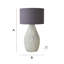 Colin Grey Drum Shade Grey Speckled Hand Finished Ceramic Table Lamp with Bulb