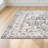 Floral Border Foldable Washable Area Rug –Light Blue-1762383669