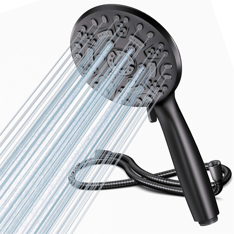 Handheld Shower Head, Matte Black/Grey