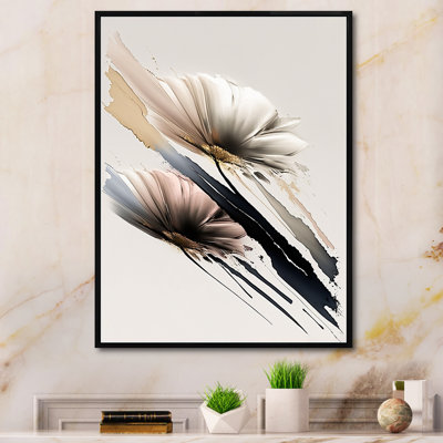 «Gerber Beige Flowers Hyperrealistic I», reproduction sur toile