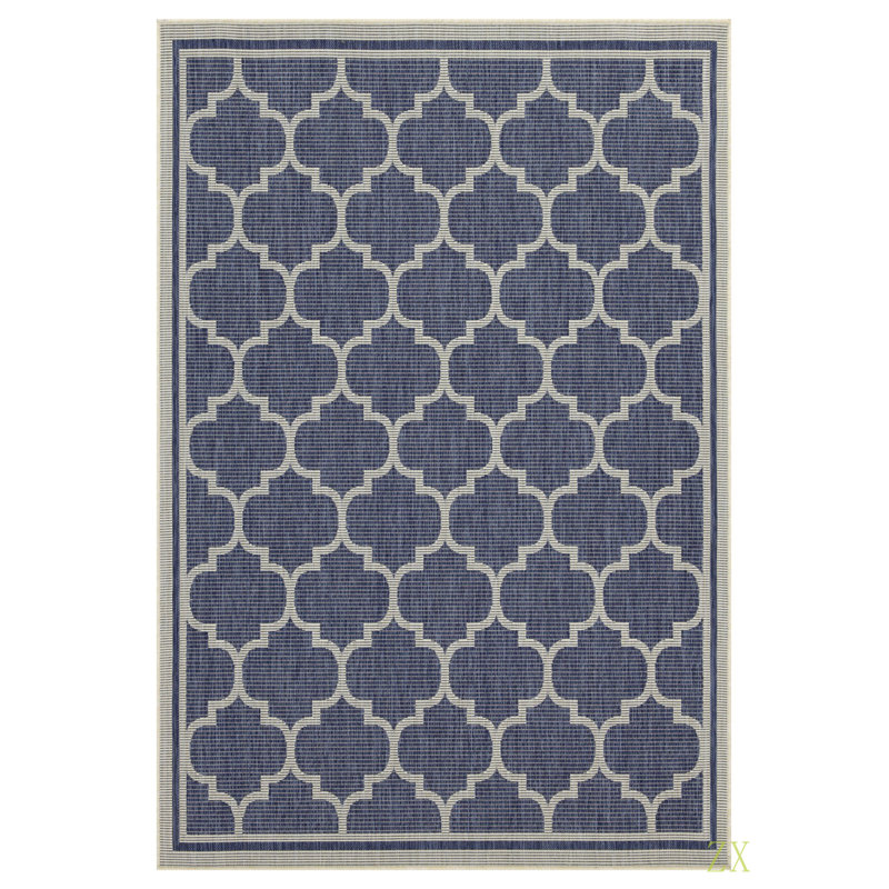 Sunshine 7 Ft. 10 In. X 10 Ft. 3 In. Indoor/Outdoor Area Rug, Blue, Rectangle 7'10" x 10'3"