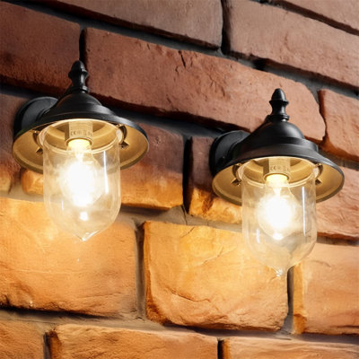 Matte Black 25cm H Outdoor Sconce
