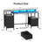 Computer Desk with Monitor Stand & Charging Station, Gaming Desk with LED Lights & Drawers-2116004837-2117043243